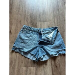Forever 21 Denim Shorts Raw Hem Distressed Casual Blue Size 30